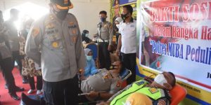 Kapolres Musi Banyuasin AKBP Erlin Tangjaya SH SIk bersama dan jajarannya datang memberikan sapaan dan semangat kepada pasien yang akan melakukan operasi jantung, serta ikut berpartisipasi dalam aksi donor darah.