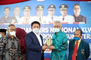 Herman Deru saat menghadiri puncak peringatan Hari Pers Nasional (HPN) XLVII dan HUT PWI Tingkat Provinsi Sumsel yang digelar di Kabupaten Banyuasin Tahun 2021, di Gedung Pemkab Banyuasin