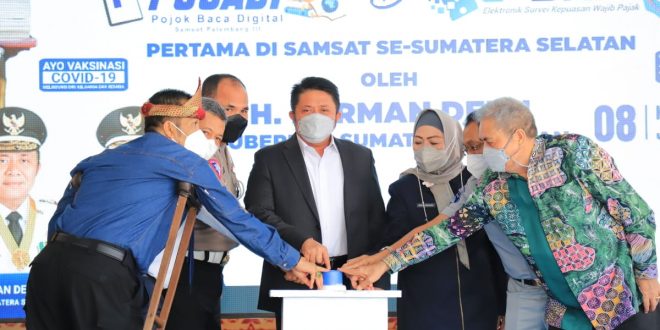 Launching Pojok Baca Digital dan Aplikasi E-SKIP di Samsat Wilayah Palembang III