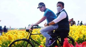 Gubernur Provinsi Sumatera Selatan (Sumsel), Herman Deru didampingi Bupati Banyuasin Askolani, meresmikan Kampoeng Wisata Ya Samman Cindo di Desa Tanjung Merbau, Kecamatan Rambutan, Kabupaten Banyuasin, Sabtu (31/7/21)