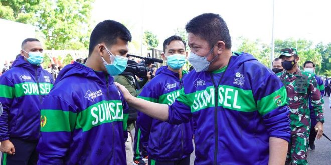 Lepas Keberangkatan Kontingen PON Sumsel. (Foto : Humas Provinsi Sumsel)