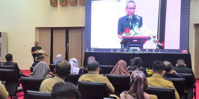 Kegiatan sosialisasi secara virtual dibuka langsung oleh Pj Sekda Provinsi Sumsel Ir. S.A. Supriono