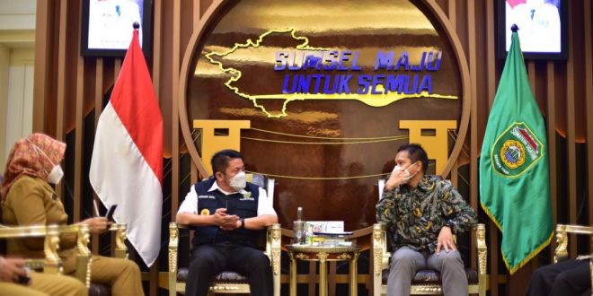Gubernur Sumsel H.Herman Deru menerima audiensi Perwakilan SKK Migas Wilayah Sumbagsel, pada Hari Senin Tanggal 20 September 2021. (Foto : Humas Prov. Sumsel)