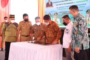 Launching Pembangunan Perumahan Bagi ASN, Perusda dan MBR. (Foto : Humas Prov. Sumsel)