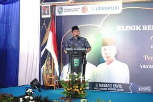 H. Herman Deru saat Peresmian Klinik Rehabilitasi Al-Hayzza YMAP dan Penandatanganan Kerjasama Yayasan Masjid Agung dengan Yayasan Leanpuri Center Fondation. (Foto : Humas Prov. Sumsel)
