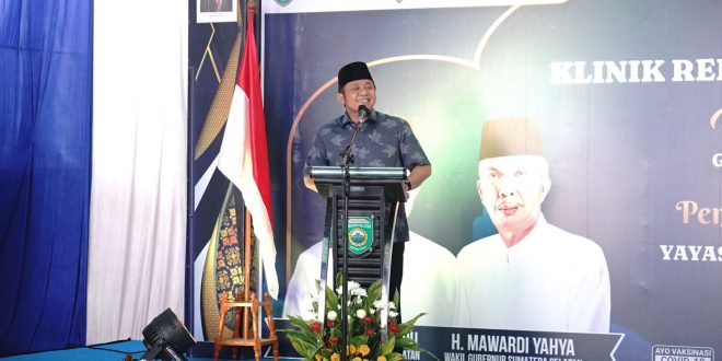H. Herman Deru saat Peresmian Klinik Rehabilitasi Al-Hayzza YMAP dan Penandatanganan Kerjasama Yayasan Masjid Agung dengan Yayasan Leanpuri Center Fondation. (Foto : Humas Prov. Sumsel)