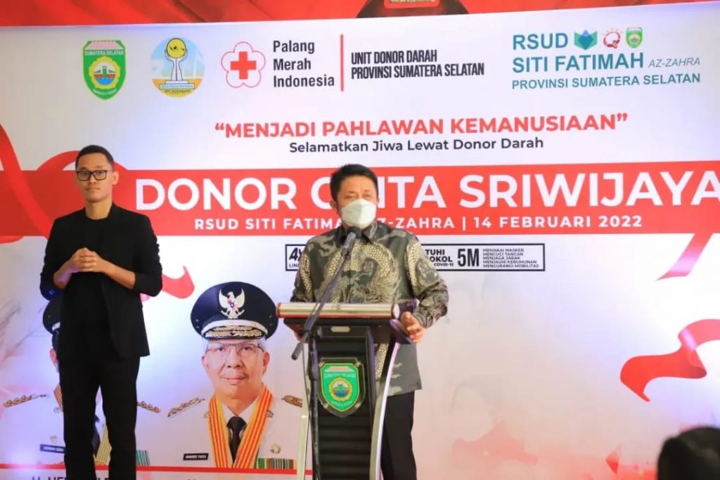 Gubernur Sumsel H. Herman Deru Apresiasi HIPMI dan PMI Sumsel. (Foto : Humas Prov. Sumsel)