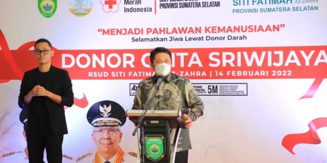 Gubernur Sumsel H. Herman Deru Apresiasi HIPMI dan PMI Sumsel. (Foto : Humas Prov. Sumsel)