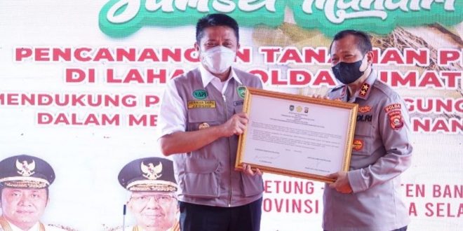 Tanam Jagung di 200 Hektar Lahan Milik Polda Sumsel. (Foto : Humas Prov. Sumsel)