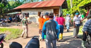 Warga Kelurahan Cambai Kota Prabumulih Gotong Royong Mencari Ular Piton. (foto : SMSI Prabumulih)