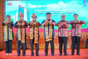H. Herman Deru mengaku bangga hadirnya Gedung baru Otoritas Jasa Keuangan (OJK) Regional 7 Sumbagsel, (27/6). (Foto : Humas Prov. Sumsel)