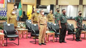 Supriono menghadiri peringatan ke-XXVI Hari Otonomi Daerah (OTDA) Tahun 2022 secara virtual bertempat di Auditorium Bina Praja, pada hari Senin (25/4) pagi. (Foto : Humas Prov. Sumsel)