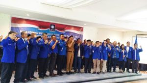 Bupati Kabupaten Ogan Ilir, Panca Wijaya Akbar, saat menghadiri acara pelantikan Pengurus Dewan Pimpinan Daerah (DPD) Partai Amanat Nasional Kabupaten Ogan Ilir pada hari Senin tanggal 20 Juni 2022. (foto : MusiNews.id/Irvan)