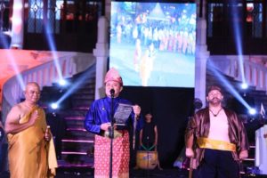 Gubernur Sumsel H. Herman Deru saat membuka Festival Sriwijaya XXX Tahun 2022 di Halaman Museum Sultan Mahmud Badaruddin (SMB) 2 Palembang, pada hari Rabu (29/6) malam. (Foto : Humas Prov. Sumsel)