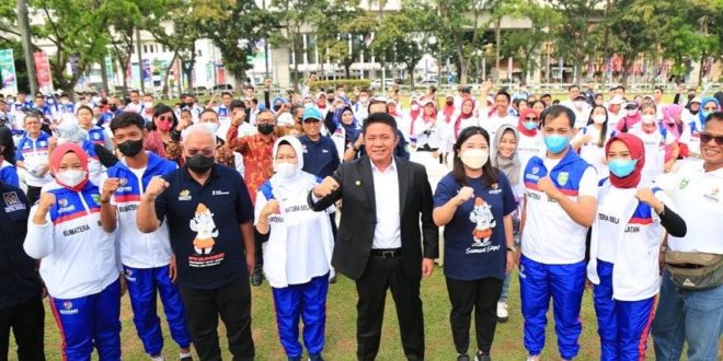 Dari catatan situs resmi informasi FORNAS VI, pada hari Rabu (6/7) pukul 21.00 WIB, secara keseluruhan kontingen Sumsel telah mengantongi total 305 medali. Masing-masing medali tersebut yakni 81 medali emas, 112 medali perak dan 112 medali perunggu.. (Foto : Humas Prov. Sumsel)