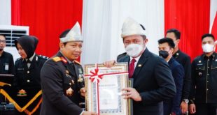 H. Herman Deru pada acara tasyakuran HUT Bhayangkara ke-76 tahun 2022 di Griya Agung Palembang, pada hari Selasa (5/7) siang. (Foto : Humas Prov. Sumsel)