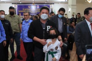 Pelantikan Pengprov Taekwondo Indonesia Sumsel Periode 2022-2026 bertempat di Ballroom Hotel Swarnadwipa Palembang, pada hari Kamis (14/7) petang. (Foto : Humas Prov. Sumsel)