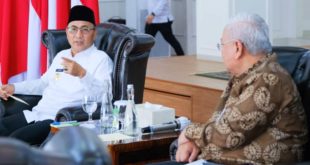 Pj. Bupati Muba, H. Apriyadi, bersama Direktur Utama Bank Sumsel Babel. (foto : Humas Pemkab Muba)