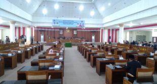 Suasana Rapat Paripurna IX DPRD Kabupaten Ogan Ilir dengan agenda Penyampaian Laporan Pertanggungjawaban APBD Tahun Anggaran 2021. (foto : musinews.id/irvan)