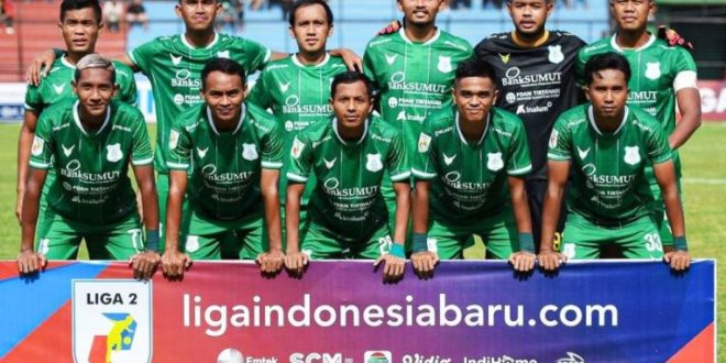 Skuad PSMS Medan saat menghadapi Sriwijaya FC di Stadion Teladan, Medan, pada hari Minggu tanggal 18 September 2022. (foto : instagram @official_psmsmedan)