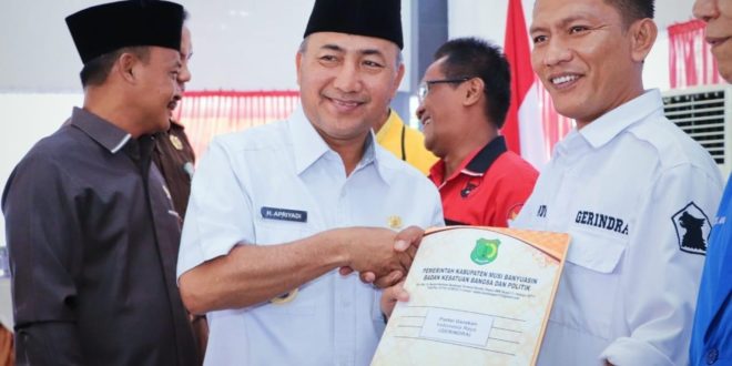 Pj Bupati Apriyadi Lantik Kepengurusan 3 Forum di Muba. (Foto : Humas Pemkab Muba)