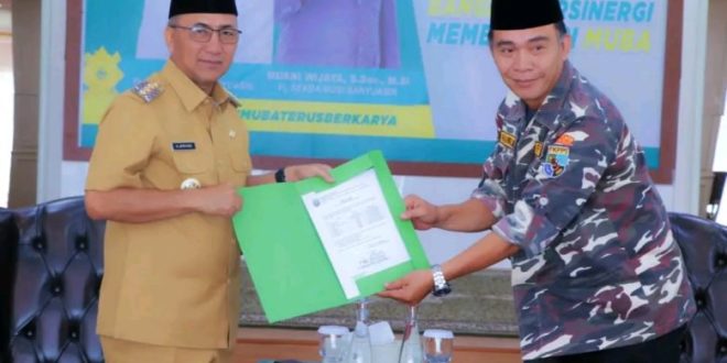 Pj Bupati Muba yang telah menerima kehadiran dari pengurus KB FKPPI Provinsi Sumsel (Foto:Pemkab Muba)