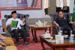 H Apriyadi menerima Audiensi Jajaran Pengurus Daerah Organisasi Gema Keadilan Kabupaten Muba, di Guest House Griya Bumi Serasan Sekate, Selasa (15/11/2022). (Foto : Humas Pemkab Muba)