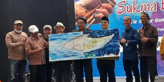 ‘Sukma Ekologis’ dalam karya Iqbal J Permana dan Fir Azwar di Auditorium RRI Palembang, Kamis (10/11/2022).
