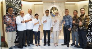 Menteri Perhubungan Budi Karya Sumadi saat menerima kunjungan kerja Ketua DPRD Sumsel Hj. Anita Noeringhati dan rombongan, Rabu (24/1).