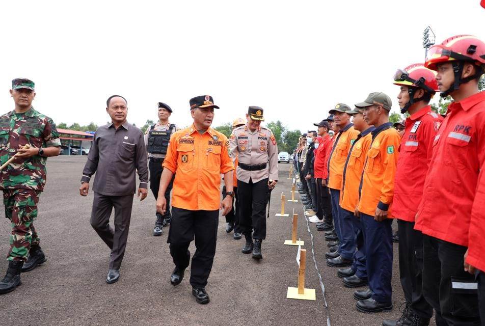 Pj. Bupati Musi Banyuasin, Apriyadi Mahmud, Saat Apel bersama. (Foto : Humas Pemkab MUBA)