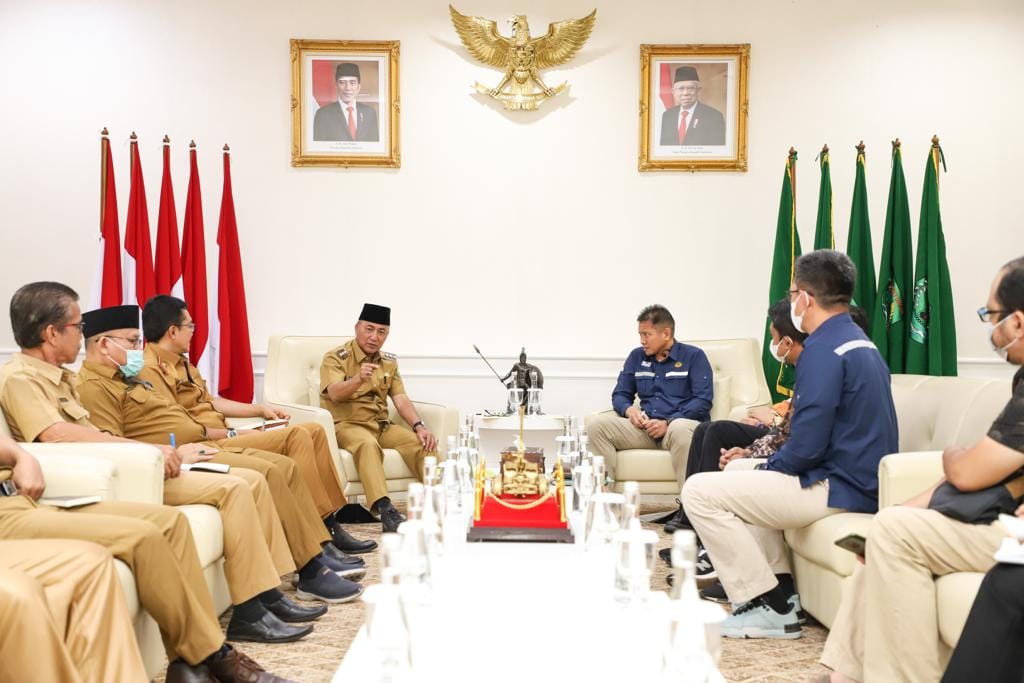 Pj. Bupati Musi Banyuasin, Apriyadi Mahmud, Berdialog dengan Pihak Medco tanggal 07 Februari 2023. (Foto : Humas Pemkab MUBA)