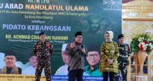 pagelaran Resepsi Satu Abad Nahdlatul Ulama Tingkat PCNU kota Palembang, Jumat (17/02/2023) di Graha Bandara Insani.