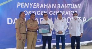 Kamar Dagang dan Industri (Kadin) Indonesia menyerahkan satu unit oksigen generator senilai Rp 1,3 Miliar kepada Pemprov Sumsel melalui RSUD Siti Fatimah Palembang, Senin (6/2).