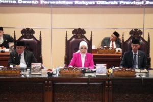 Rapat Paripurna LXI Dewan Perwakilan Rakyat Daerah (DPRD Sumsel) LXI di Ruang Rapat Paripurna DPRD Sumsel, Jalan POM IX, Palembang, Senin (6/2/2023). (Foto : Humas DPRD Prov. Sumsel)