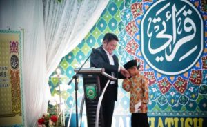 Khataman santri ke-7 TPQ Raudhatush Shibyan di kawasan 13 Ilir Palembang, Minggu (5/3). (Foto : Humas Prov. Sumsel)