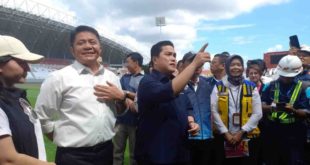 Erick Thohir di Stadion Gelora Sriwijaya, Jakabaring, Palembang