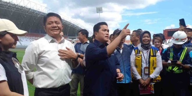 Erick Thohir di Stadion Gelora Sriwijaya, Jakabaring, Palembang