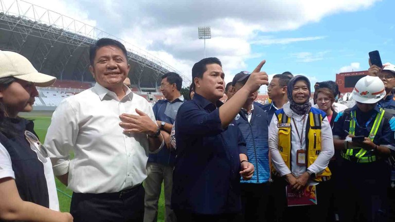 Erick Thohir di Stadion Gelora Sriwijaya, Jakabaring, Palembang
