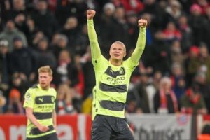 Manchester City berhasil lolos ke semifinal Liga Champions 2022-2023 setelah bermain imbang 1-1 melawan Bayern Munich pada leg kedua perempatfinal di Stadion Allianz Arena, Kamis (20/4/2023)