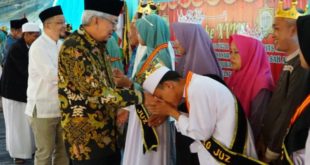 Wakil Gubernur Sumsel H. Mawardi Yahya menghadiri wisuda ke XVIII Pondok Pesantren Raudhatul Quran Payaraman di Kabupaten Ogan Ilir, Kamis (18/5).