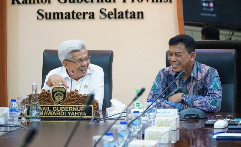 Wagub Sumsel H Mawardi Yahya menerima audiensi rombongan Korsup KPK RI, Kamis (11/05/2023)