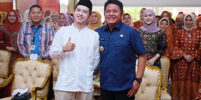 Gubernur Sumsel H. Herman Deru menghadiri acara Halal Bi Halal bersama Dharma Wanita Persatuan (DWP) dan TP. PKK Provinsi Sumsel, di Griya Agung Kamis (27/4) pagi.
