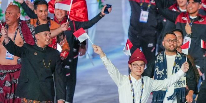 Upacara pembukaan atau opening ceremony SEA Games 2023 Kamboja yang digelar pada Jumat (5/5) di Morodok Techo National Stadium,