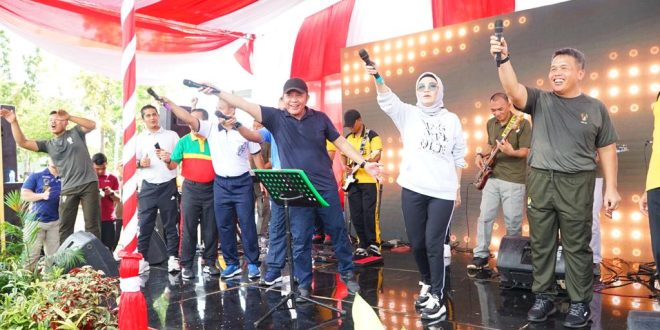 Forum Koordinasi Pimpinan Daerah (Forkopimda) Sumsel menggelar olahraga bersama yang dipusatkan di Jasdam II/Sriwijaya, Jum’at (12/5) pagi.
