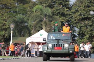 penetapan siaga darurat karhutla dan izin Teknologi Modifikasi Cuaca (TMC) di Sumsel bertempat di Halaman Griya Agung, Rabu (17/5/2023)