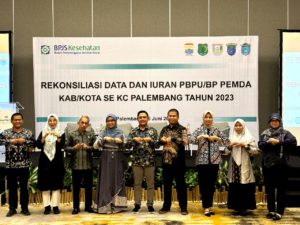 Rapat Kegiatan Rekonsiliasi data kepesertaan PBU/BP Pemda di Wilayah kerja BPJS Kesehatan Cabang Palembang dilaksanakan Hotel Santika Premiere Bandara, Jumat 16/06/2023