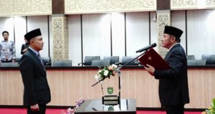 H. Herman Deru (HD) menghadiri Pengukuhan Kepala BPS Prov. Sumsel, Moh. Wahyu Yulianto, S.Si.,S.ST.,M.Si di Auditorium Graha Bina Praja, Pemprov Sumsel, Rabu (7/6/2023).