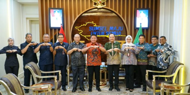 Silaturahmi dan Perkenalan Kakanwil BPN Prov. Sumsel yang Baru bertempat di Ruang Tamu Gubernur, Kamis (8/6/2023)