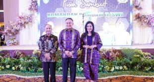 Pj Bupati Apriyadi mengucapkan selamat datang kepada Kolonel CPM Dr Azmil Umur SH MH yang secara resmi menjadi Danpomdam II/Sriwijaya.