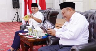 KH Anas Rifai bersama Ketua Universitas Nahdlatul Ulama (NU) Ustadz Mahmud menemui Pj Bupati Apriyadi Mahmud, Rabu (7/6/2023) di Guest House Rumah Dinas Bupati Muba.